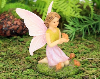 Fairy with Little Birds, Kneeling Fairy with Birds, Fairy Garden Figure, Fairy Garden Accessory, The Fairy Garden by Jennifer