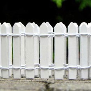 White Picket Fence, Fairy Garden Picket Fencing, Miniature Wooden Picket Fence for Fairy Garden, UK Fairy Garden