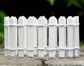 White Picket Fence, Fairy Garden Picket Fencing, Miniature Wooden Picket Fence for Fairy Garden, UK Fairy Garden