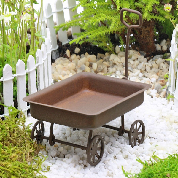 Garden Wagon, Miniature Garden Wagon , Seed Tray and Garden Tools, Autumn Gourds, Fairy Garden Miniature Wagon, The Fairy Garden UK