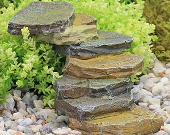 SALE - 50% OFF Stone Effect Steps, Fairy Steps, Fairy Stairs, Rock Steps, Fairy Garden Accessories, Miniature Fairy Accessory