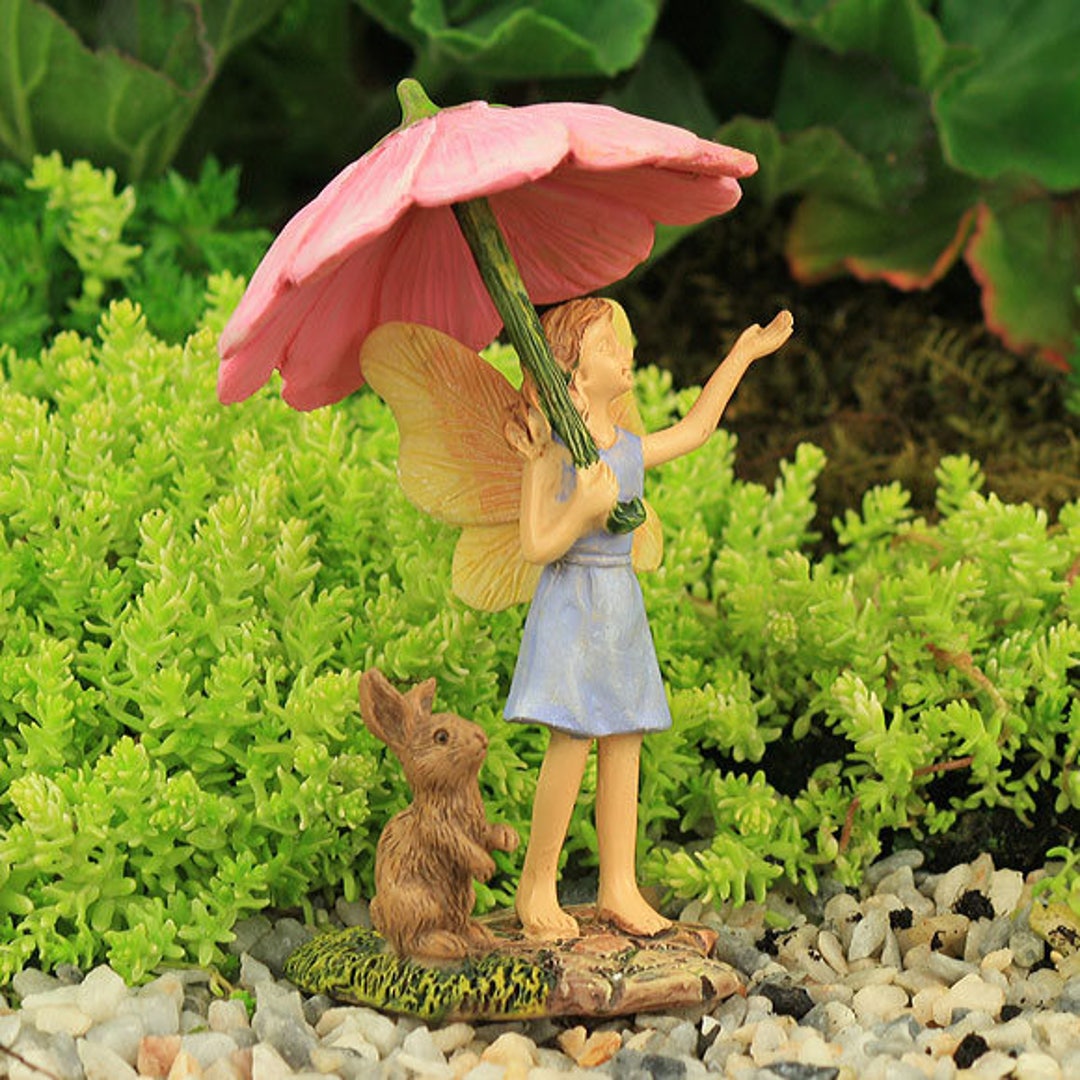 Rainy Day Fairy Fairy With Umbrella Fairy and Bunny Fairy - Etsy