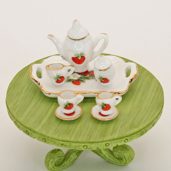 Miniature china top tea set