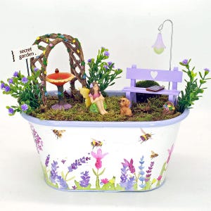 Kit jardin féerique sur le thème lilas, Kit jardin féerique bricolage, Créez votre propre jardin féerique, Kit fée miniature fait main, The Fairy Garden Royaume-Uni