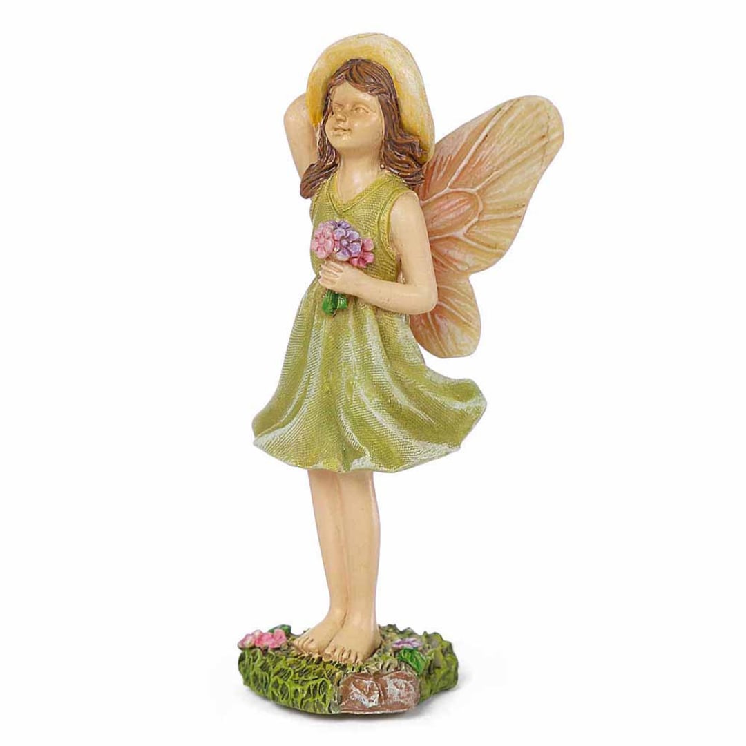 A Breezy Day Fairy, Standing Fairy With Hat, Miniature Fairy Figure