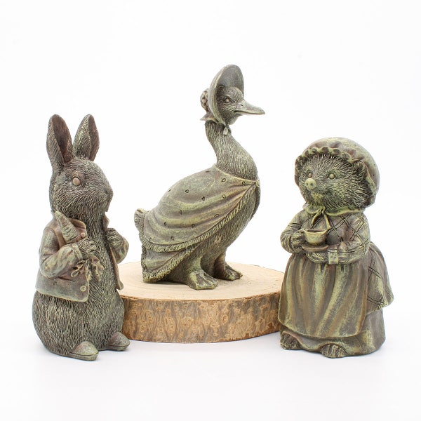 personnages de style vintage Beatrix Potter, Peter Rabbit, Mme Tiggy-Winkle, Jemima Puddle-Duck, intérieur ou extérieur, The Fairy Garden UK