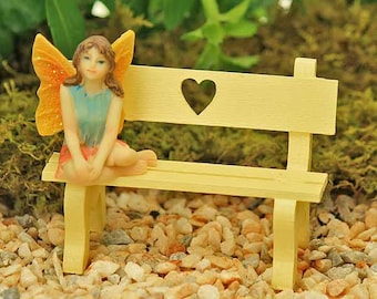 Wooden Garden Bench, Handmade Miniature Fairy Bench, Fairy Garden Furniture, Dolls House Garden Bench