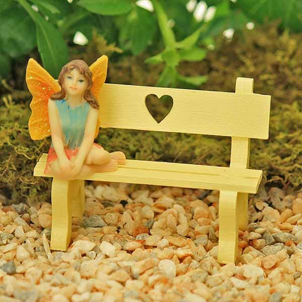 Banc de jardin en bois, banc féerique, accessoire de jardin féerique, mobilier de jardin féerique Mini jardin féerique, fait main par Jennifer