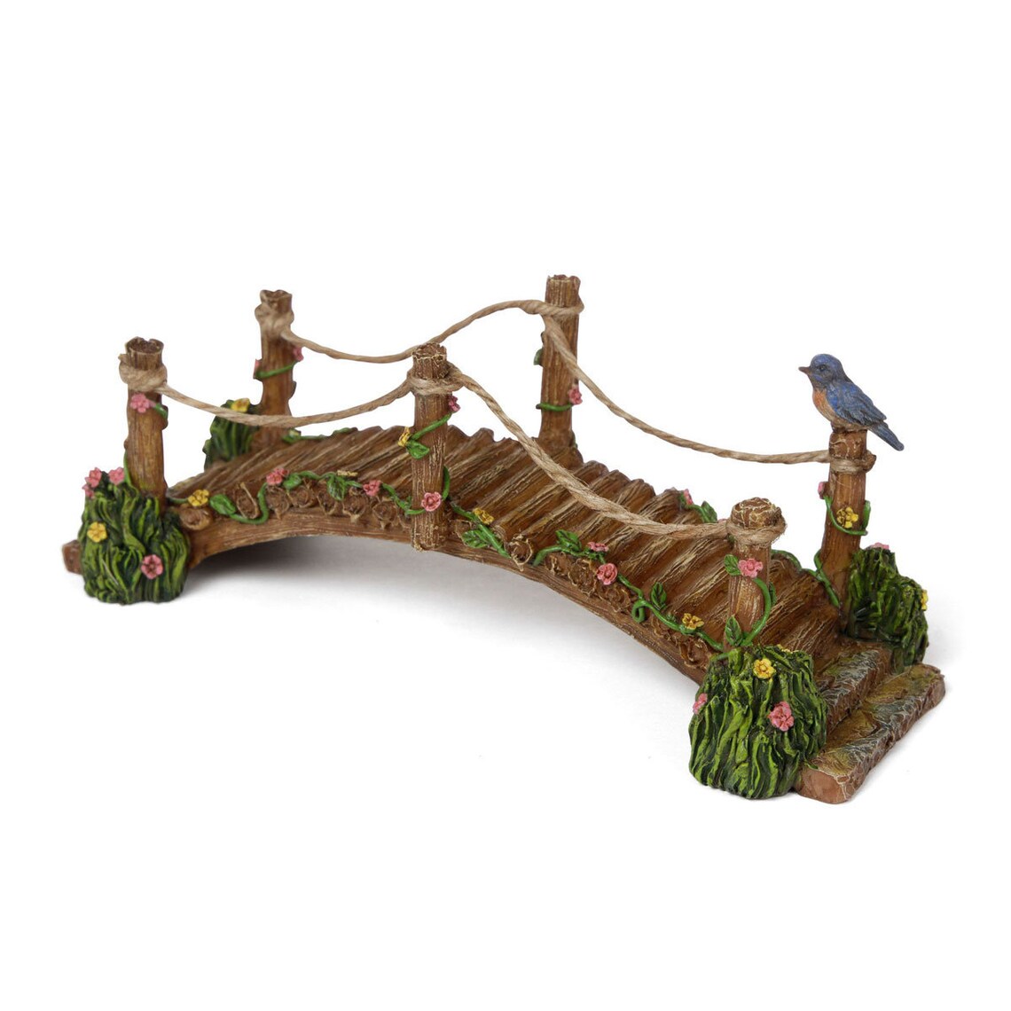 Bridge With Blue Bird Rope Bridge Log Effect Bridge Fairy - Etsy