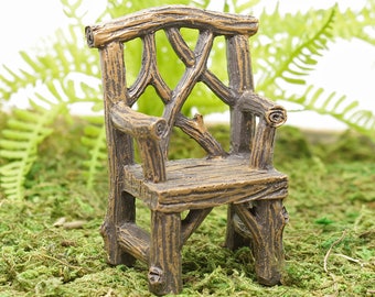 Log Effect Miniature Fairy Garden Chair, Fairy Chair, Fairy Seat, Fairy Garden Seat, Fairy Garden Furniture, The Fairy Garden UK