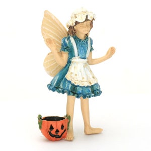 Fairy Amelia, Trick or Treat Fairy, Halloween Fairy, Miniature Fairy with Pumpkin Basket, Fairy Garden Accessory, The Fairy Garden UK