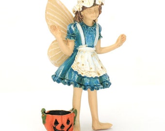 Fairy Amelia, Trick or Treat Fairy, Halloween Fairy, Miniature Fairy with Pumpkin Basket, Fairy Garden Accessory, The Fairy Garden UK