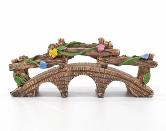 Wood Effect Bridge, Miniature Wooden Bridge for Fairy Garden, Fairy Garden Wood And Log Style Bridge, The Fairy Garden UK
