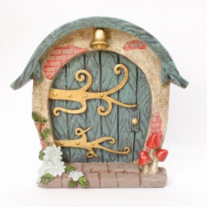 Blue Fairy Door With Little Bell, Magical Fairy Door, Fairy Garden Accessory, The Fairy Garden, UK Fairy Garden