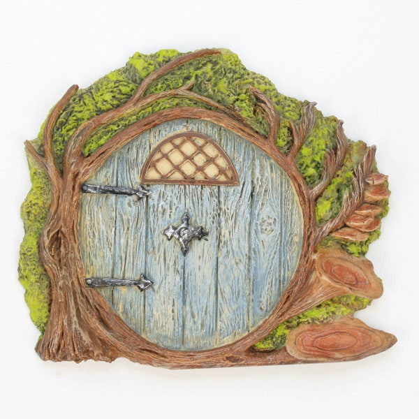 Blue Hobbit Door,  Round Fairy Door,   Fairy Garden Accessory, The Fairy Garden