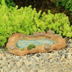 Duck Pond with Water Effect, Stone Pond, Village Pond, Fairy Garden Pond, Fairy Garden Duck Pond, Fairy Garden Accessory, The Fairy Garden