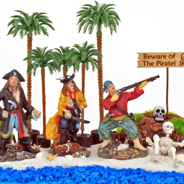 Figurines de pirates, Figurines de pirates miniatures, Jardin miniature de pirates, Décoration de gâteau pirate, Le jardin des fées, Jardin des fées du Royaume-Uni