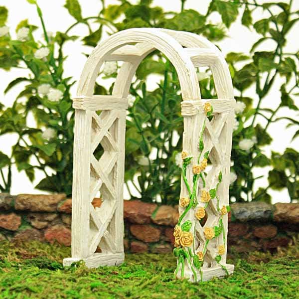 White Rose Arch Fairy Garden Arbour Uk White Rose Arch Fairy Garden, Small Garden Arch Uk