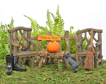 Trick or Treat 10 Piece Collection,  Halloween Fairy Garden Miniatures, Fairy Garden Accessory, The Fairy Garden UK
