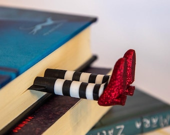 Handmade Wizard of Oz Wicked Witch Bookmark, Ruby Slippers, Book Lover Gift, Unique Bookmark, Stocking Stuffer
