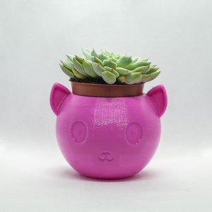 3D printed Cat planter, cat lover gift, pink cat, Kitty Planter, AnimalPlanter, Birthday Gift, Cute, gift for her, desk organizer