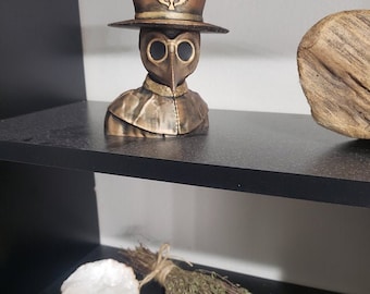 Plague Doctor Bust 3d printed hand painted steampunk decor, historical decor