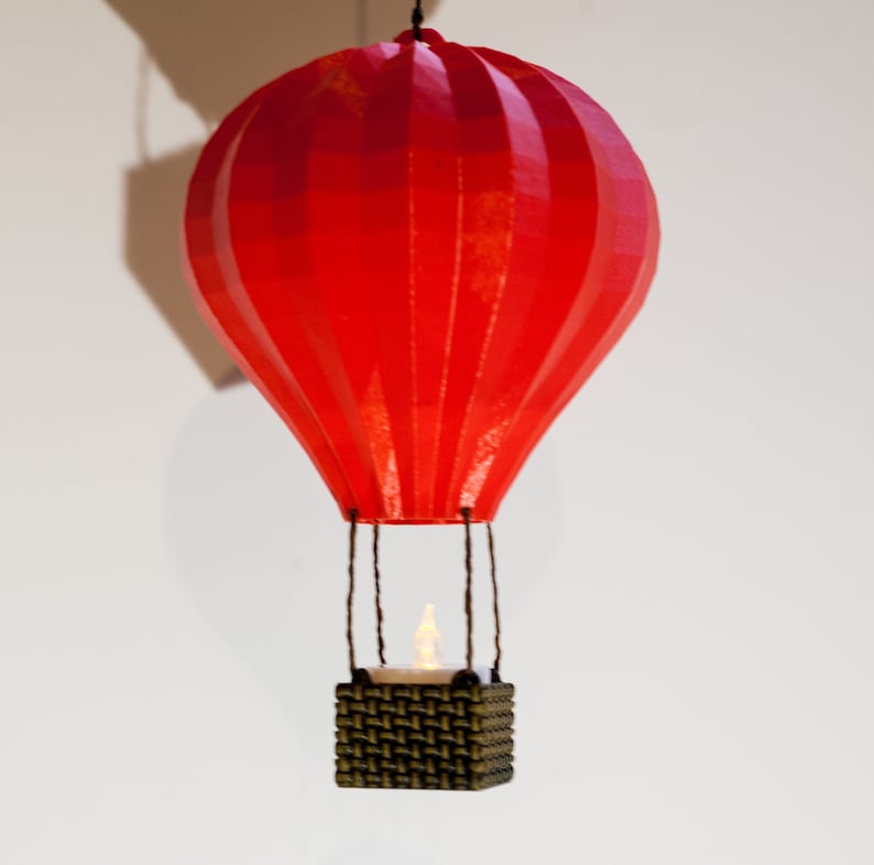 3d Printed Hot Air Balloon Tee Light Holder Nursery Decor Etsy