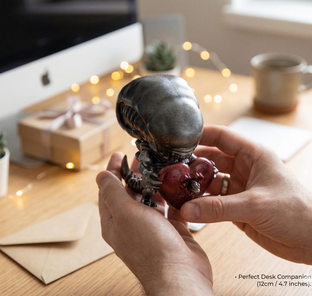 You Stole My Heart Xenomorph Figure - Heartburster Horror Valentine's ...