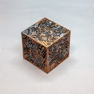 Inspired by Transformers Allspark Cube hand painted with stand