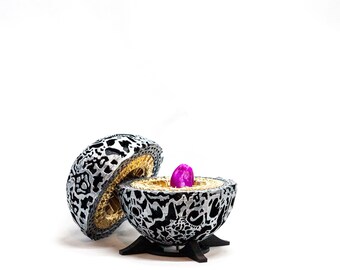 3Dプリントのインフィニティオーブ、LED付き、スタンド付き