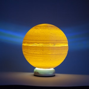 Jupiter Planet Night Lamp, 3D Printed Lamp, Modern Desk Lamp, Astrology, Solar System, Nursery Space Theme Lamp