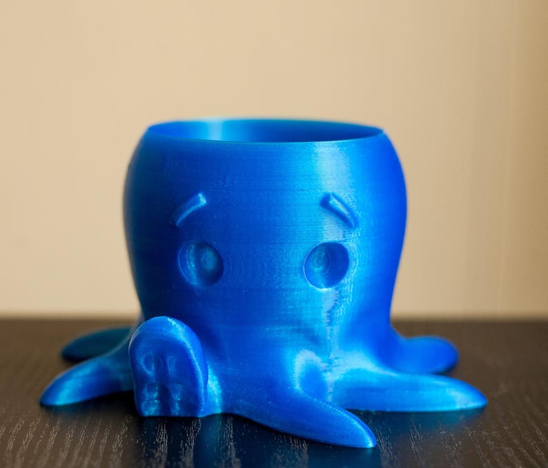 Octopus Planter with saucer Planter Indoor Planter Cute Planter Octopus Planter Saucer Garden Gift 3D printed image 4