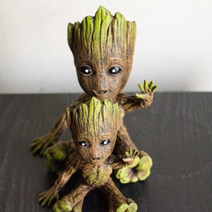 Lindo agitando bebé Groot figura Vengadores Infinity guerra Marvel Guardianes de la Galaxia 3D impreso juguete pintado a mano Soy Groot decoración navideña imagen 2