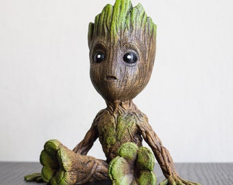 Cute 3D printed Baby Groot Avengers Infinity war Marvel Guardians of the Galaxy hand painted toy sculpture I am Groot