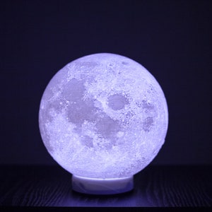 Moon Night Lamp, 3D Printed Lamp, Modern Desk Lamp, Astrology, Solar System, Nursery Space Theme Lamp