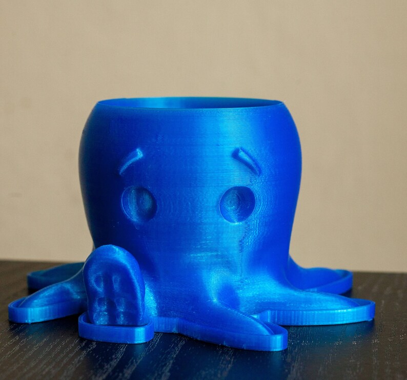 Octopus Planter with saucer Planter Indoor Planter Cute Planter Octopus Planter Saucer Garden Gift 3D printed image 2
