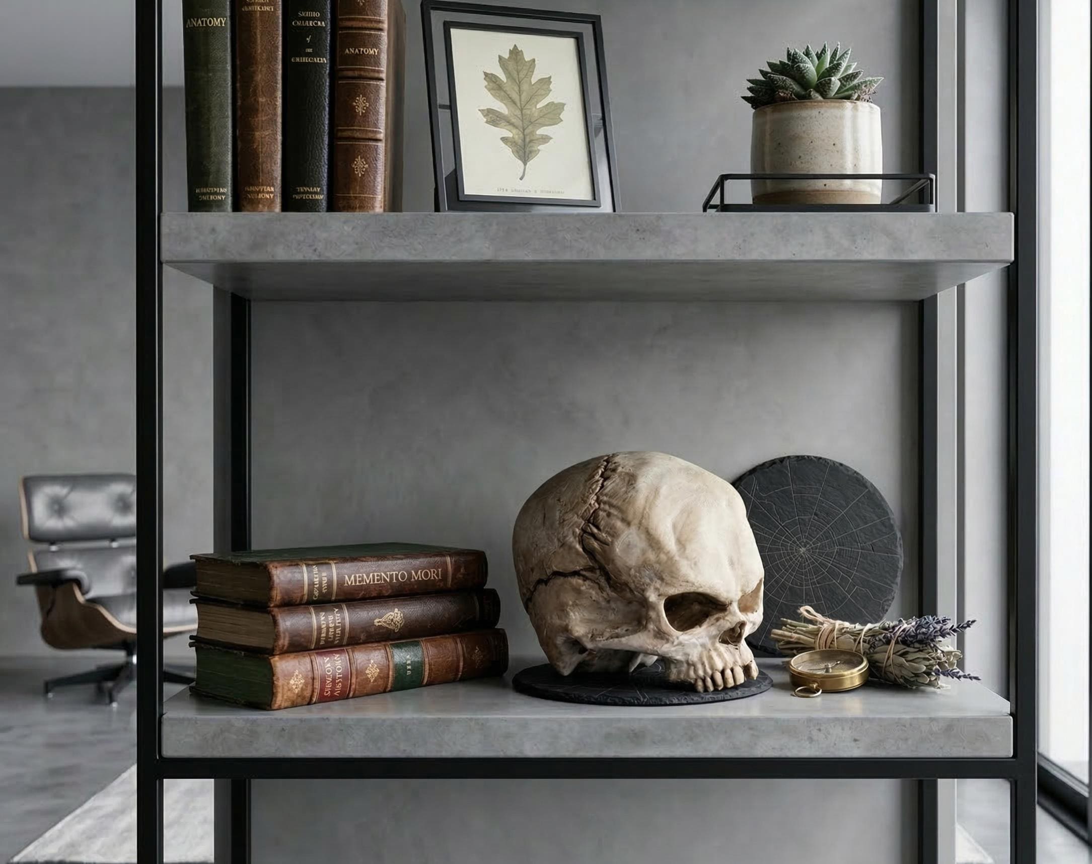 Hidden Secret Compartment Life Sized Skull Decor - Handcrafted