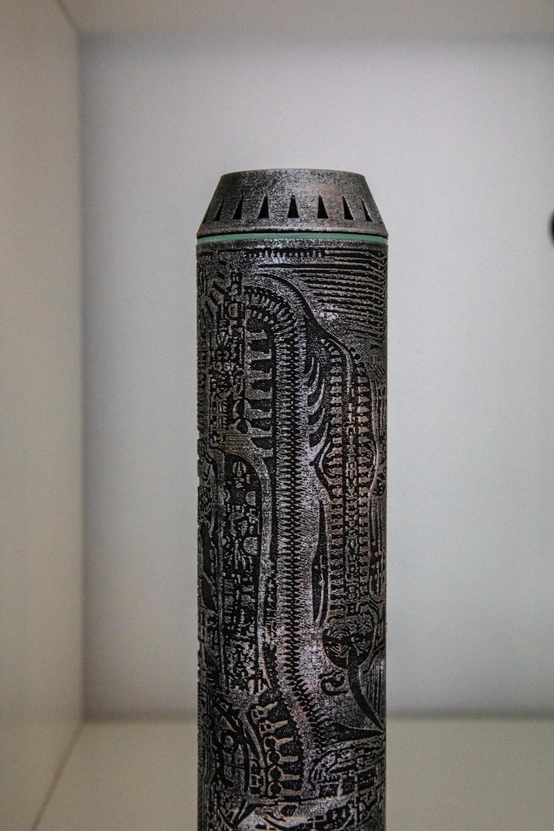 H.R. Giger Inspired Biomechanical Cylinder, Glow in the Dark Alien ...