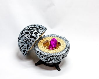 3Dプリントのインフィニティオーブ、LED付き、スタンド付き