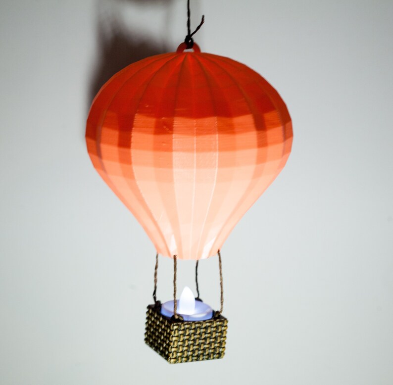 3d Printed Hot Air Balloon Tee Light Holder Nursery Decor Etsy