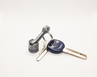 Neon Rainbow Piston Keychain – Metal Car Part Keyring, Cool Gift For Mechanics