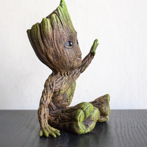 Lindo agitando bebé Groot figura Vengadores Infinity guerra Marvel Guardianes de la Galaxia 3D impreso juguete pintado a mano Soy Groot decoración navideña imagen 4