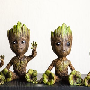 Cute Waving Baby Groot Figure Avengers Infinity war Marvel Guardians of the Galaxy 3D printed hand painted toy I am Groot cristmas decor image 8