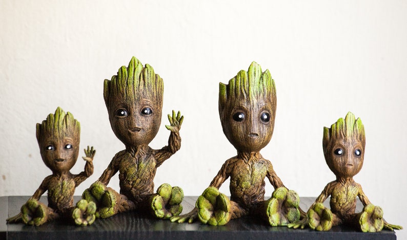 Cute Waving Baby Groot Figure Avengers Infinity war Marvel Guardians of the Galaxy 3D printed hand painted toy I am Groot cristmas decor image 8