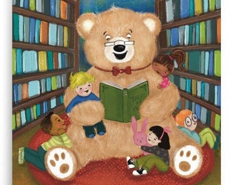 Teddy Bear Story Time Poster - for the love of reading, libraries and stuffed animal teachers