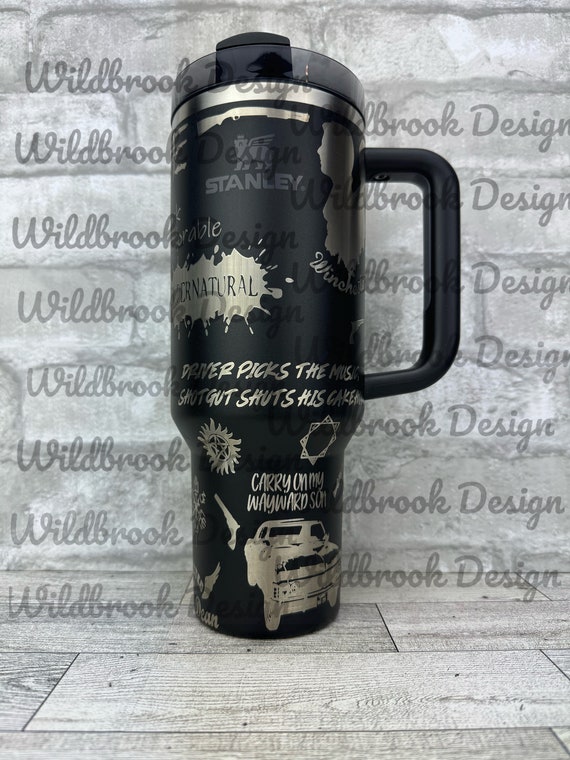 Supernatural Engraved Tumbler, 40oz Tumbler, Stanley Cup, Black Stanley -   Sweden