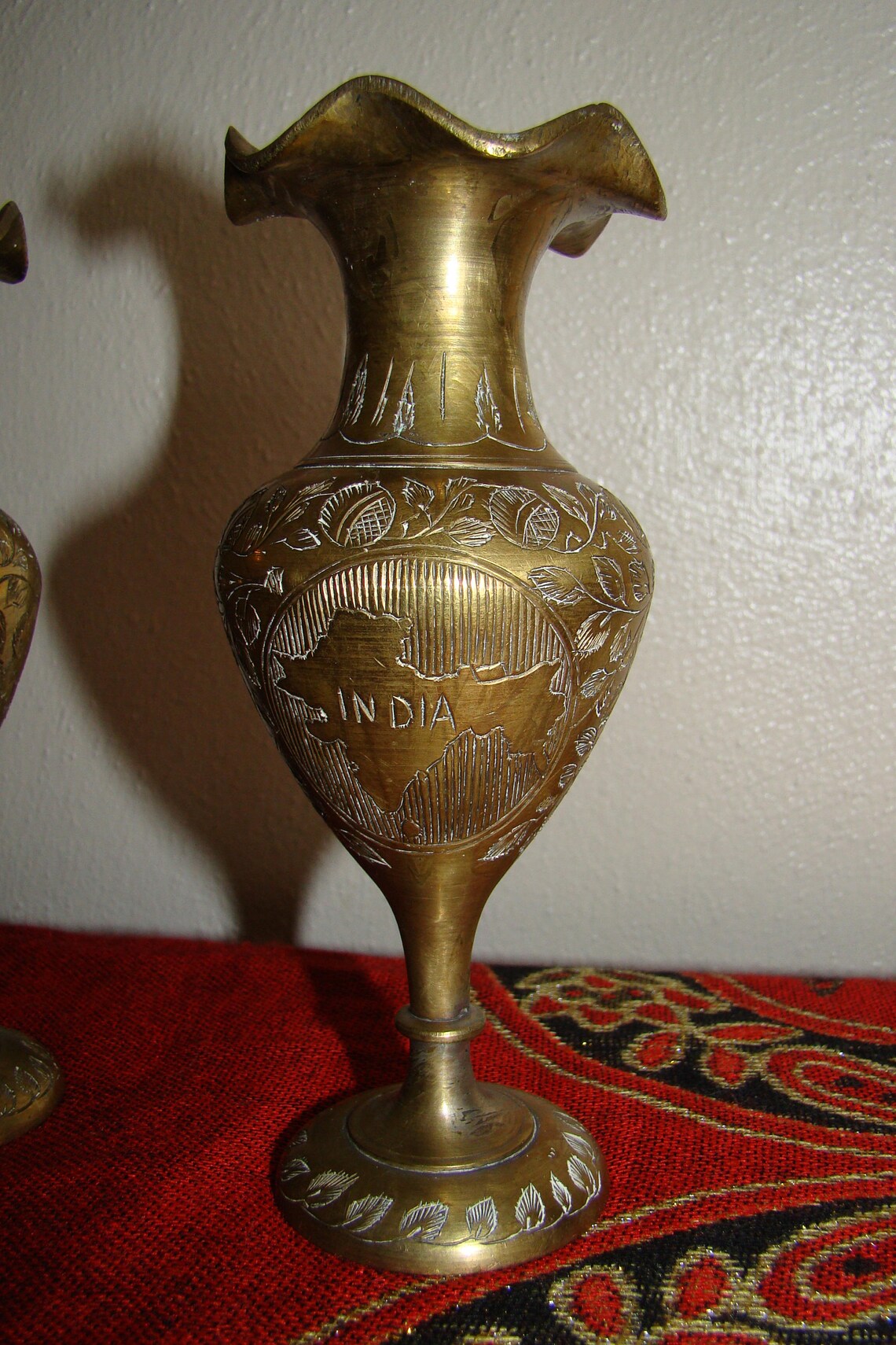 Lower Price Vintage Collectible Pair India Brass Bud Vases Etsy