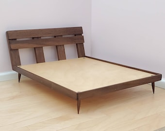 Platform Queen-Sized Doll Bedframe for 1:6 Scale Doll - Various Wood Choices