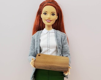 Charcuterie tray / cutting board for 1:6 Scale Doll - Solid Walnut