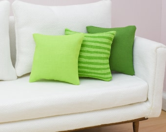 Summer Green Collection | Handmade Doll Throw Pillows | 1:6 or 1/12 scale